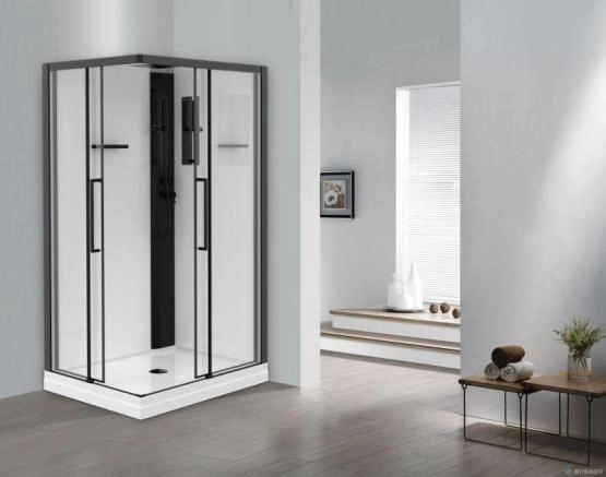 Душевая кабина Esbano 100x80 профиль Черный стекло прозрачное  ESKM108CKRL