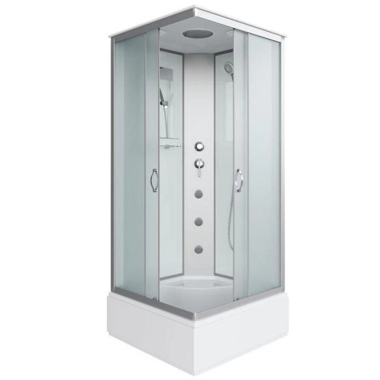 Душевая кабина Niagara NG-1108-14G 900х900х2150 средний поддон 26см стекло матовое с полкой