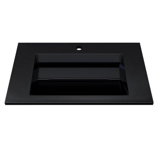 Раковина для ванной Uperwood Next Premium 70 см, прямоугольная, черный глянец
