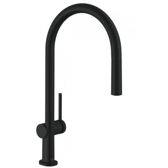 Hansgrohe 72803670 Talis M54 Смеситель для кухни 210 мм, выдвижной излив, S-box матовый черный
