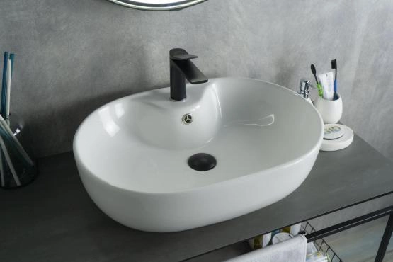 Раковина Gid N9163 59x41 на столешницу белая