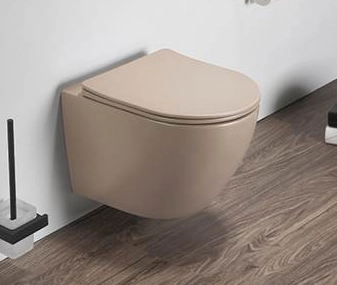 Унитаз Ceramalux 2197MC капучино матовый безободковый RIMLESS подвесной , микролифт