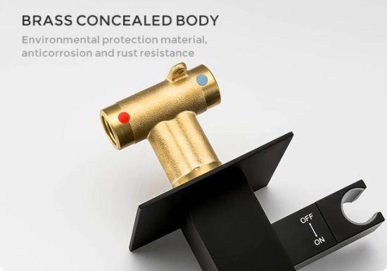 Гигиенический  душ Gappo G7207-60 встраиваемый термостат, чёрный