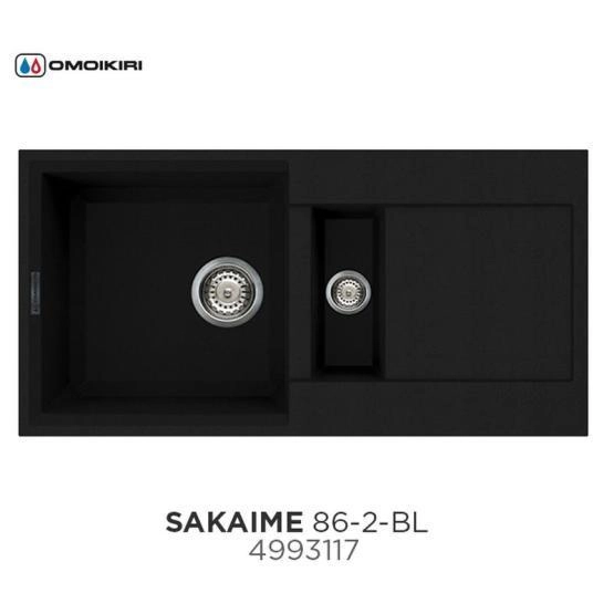 Кухонная мойка Omoikiri Sakaime 86-2-BL 4993117, 860х465, черный