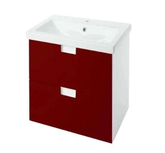 Тумба под раковину Bellezza Пегас 50 подвесная с 2 ящ. красная