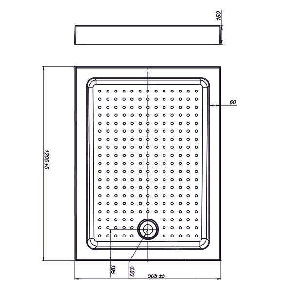 Поддон для душа Vincea акриловый VST-3AR-9012, 1200*900*150