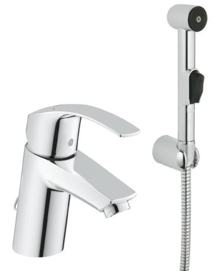Смеситель Grohe Eurosmart 23124002 для раковины с цепочкой и гигиеническим душем