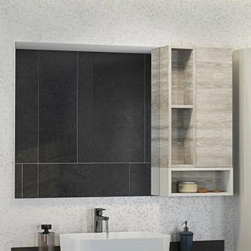 Зеркало шкаф Comforty Прага-120 дуб белый