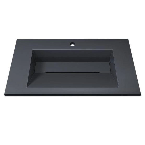 Раковина для ванной полувстраиваемая Uperwood Next Premium 70 см, прямоугольная, серый глянец