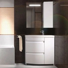 Зеркало шкаф Belux угловое Япония В 80 Ш (шк.справа) с подсветкой