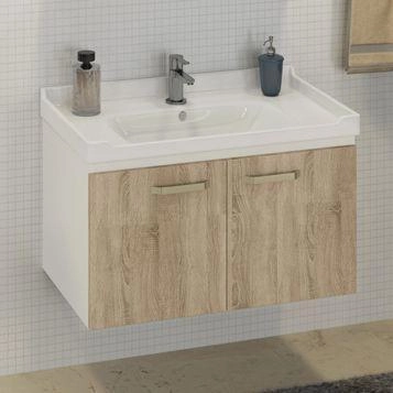 Тумба с раковиной Comforty Рига-80 дуб сонома