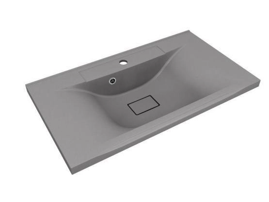 Раковина кварцевая Uperwood Elen Quartz 80 см, серая матовая, серый шелк