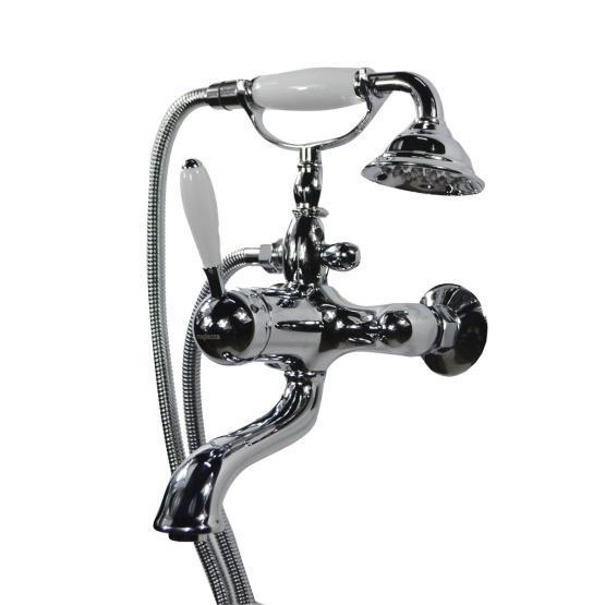 Смеситель Magliezza BIANCO 50603-cr на ванну в комплекте с шлангом и лейкой TL-4-cr хром