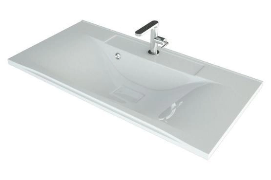 Раковина Uperwood Elen, 100 см, с декоративной крышкой, белая