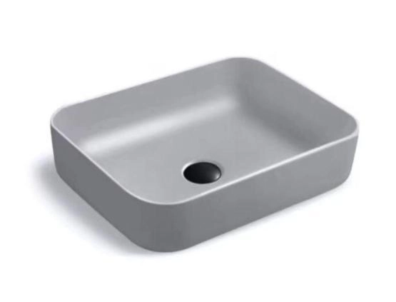 Раковина SantiLine SL-1051MG 50x40 на столешницу керамическая Серый матовый