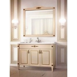 Тумба Belux Империя Н 105 под умывальник Клевер КЕ-1100 Слоновая кость с золотой патиной