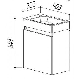 Тумба Belux Темпо НП 50 Белый глянцевый подвесная под умывальник Темпо 500