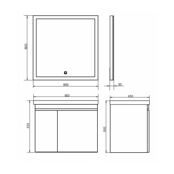 Тумба с раковиной Comforty Осло-80 бетон светлый
