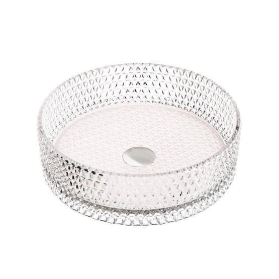 Умывальник чаша накладная круглая (цвет розовый) Cristal 360x360x112мм