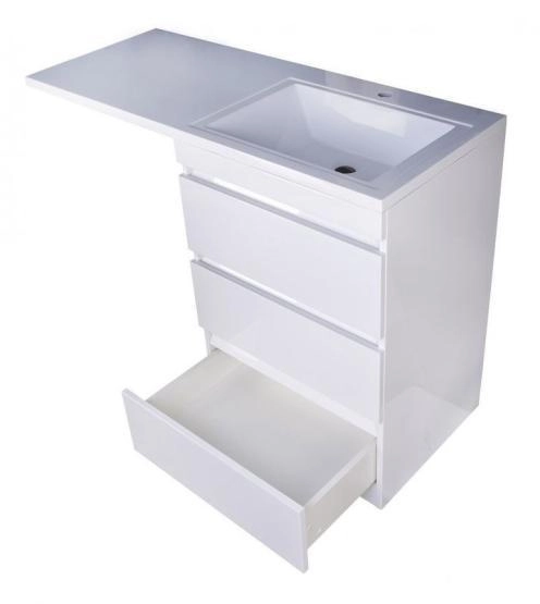Тумба напольная Style Line Даллас 120 (3 ящ.) Люкс белая, PLUS