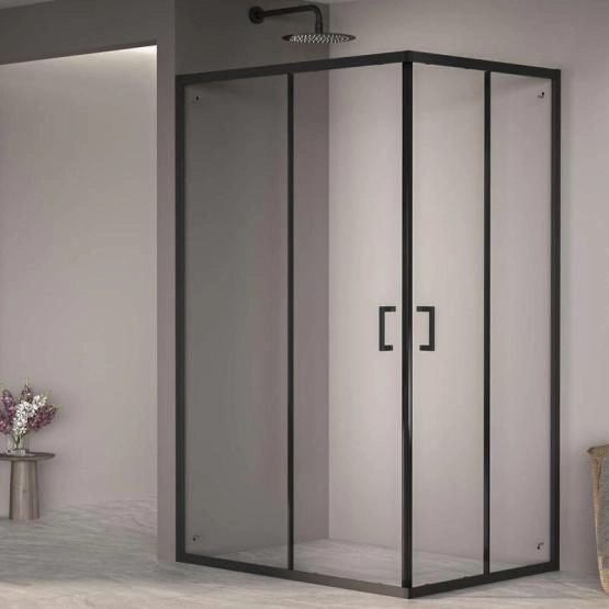 Душевой уголок RGW PA-040B Passage 90x100 Черный матовый прозрачное