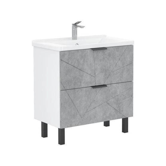 Тумба для ванной Volna Twing 80.2Y бетон напольная (Миранда) раковина отдельно
