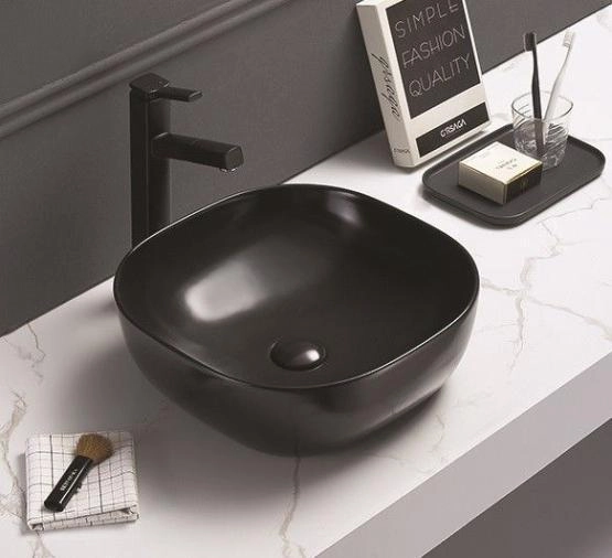 Раковина Ceramalux NC 41x41 Черный матовый, 78107MB овальная