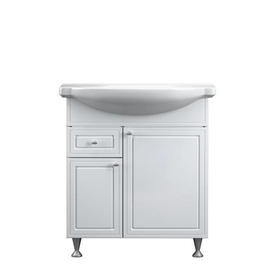 Тумба с раковиной напольная RedBlu by Damixa Palace One M41-FSX0753WG-WCC075 белый глянцевый