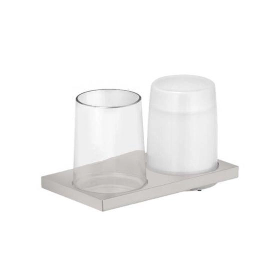 Двойной держатель KEUCO Edition 11 Белый матовый/прозрачный/никель шлифованный 11153059000