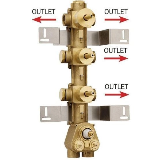 Скрытая часть с девиатором для термостата HighFlow Bossini Outlets Z030271000 на 4 выхода