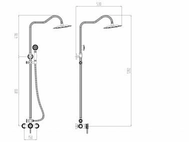 Душевая система для душа ZORG Zorg Antic (A 118 DS-BR) бронза