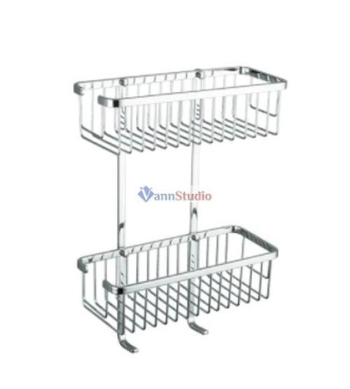 F353-1 Полка 2 ярусная Frap c ключками нержавейка хром