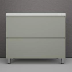 Тумба напольная Style Line Манхэттен 100 ЭМАЛЬ под ASTI 100 2 ящика PLUS олива