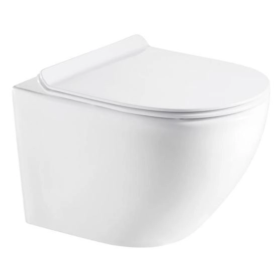 Унитазы Azario Унитаз подвесной безободковый Azario Grado AZ-0046-N с тонкой крышкой микролифт