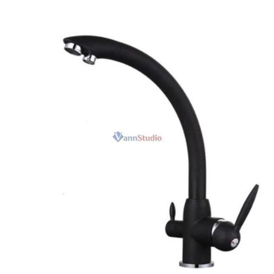 Смеситель для кухни Frap F4399-7 с краном для фильтр/воды черный