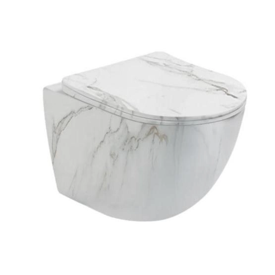 Унитаз подвесной SantiLine SL-5005MRB под мрамор сиденье микролифт