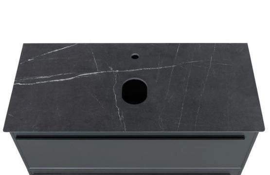 Столешница La Fenice Granite Black Olive Light Lappato 100 см , Черная Керамогранит