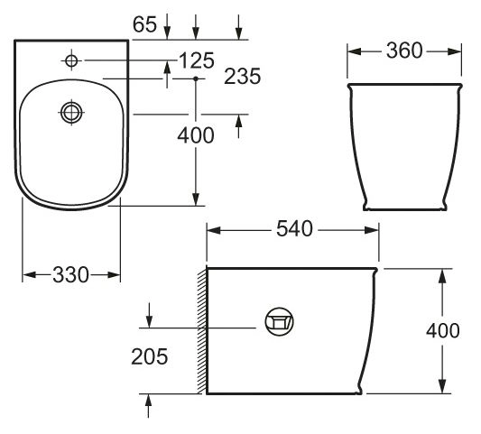 Биде BelBagno Prado BB10150B напольное