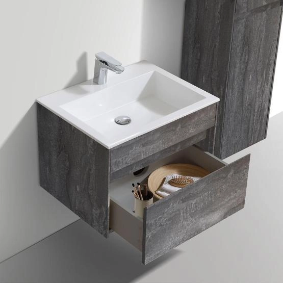 Тумба под раковину Vincea Chiara 600 подвесная, 1 выкатной ящик soft-close, G.Stone