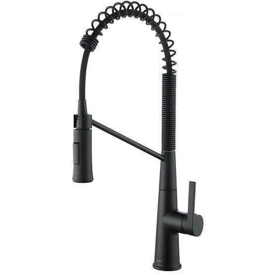 Смеситель для кухонной мойки Azario SPRING выдвижной излив, подключение к фильтру для воды, черный (AZ-VGT569183PA)