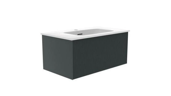 Тумба под раковину LA FENICE TERRA Grigio серая 80 FNC-01-TER-G-80 серый матовый зелёный матовый