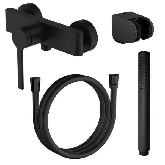 Смеситель для душа Azario VINCENTE с ручным душем, без излива, черный (AZ-VRZ338326PA)