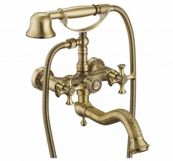 Смеситель для ванны ZORG Antic (A 7000W-BR) с душем бронза