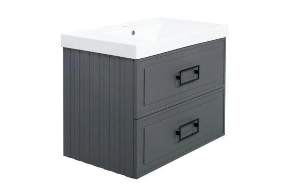 Тумба под раковину LA FENICE Cubo Grigio TWIN серый 80 FNC-01-CUB-G-80-2 серый матовый зелёный матовый