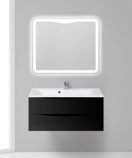 Тумба под раковину Belbagno MARINO Nero Lucido подвесная 1000x445x500 MARINO-1000-2C-SO-NL-P