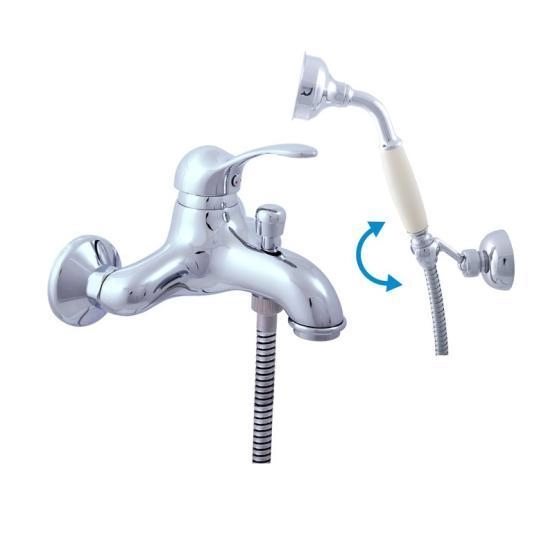 Смеситель Rav Slezak LABE L054.5/2 для ванны, цвет Хром с душем, подвижный держат.