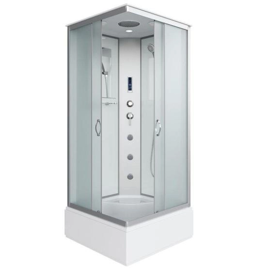 Душевая кабина Niagara NG-1108-14F 900х900х2150 средний поддон 26см стекло матовое с полкой