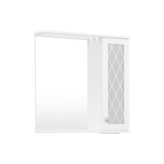 Зеркало-шкаф с LED подсветкой Volna Milena 70 правое белый глянец