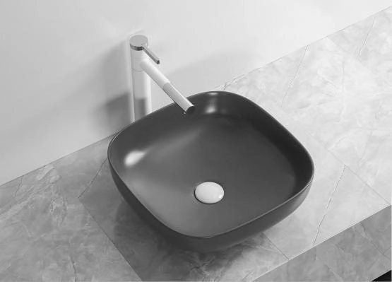 Раковина Cerutti SPA CR2677 накладная, черный матовый, квадратная 420х420х140