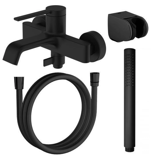 Смеситель для ванны Azario VINCENTE с ручным душем, черный (AZ-VRZ2338326PA)